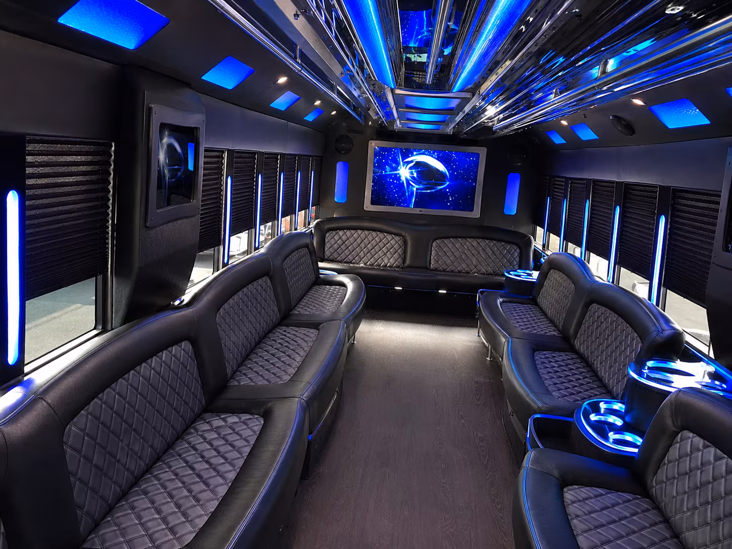 Denver Bachelor & Bachelorette Transportation party bus interior