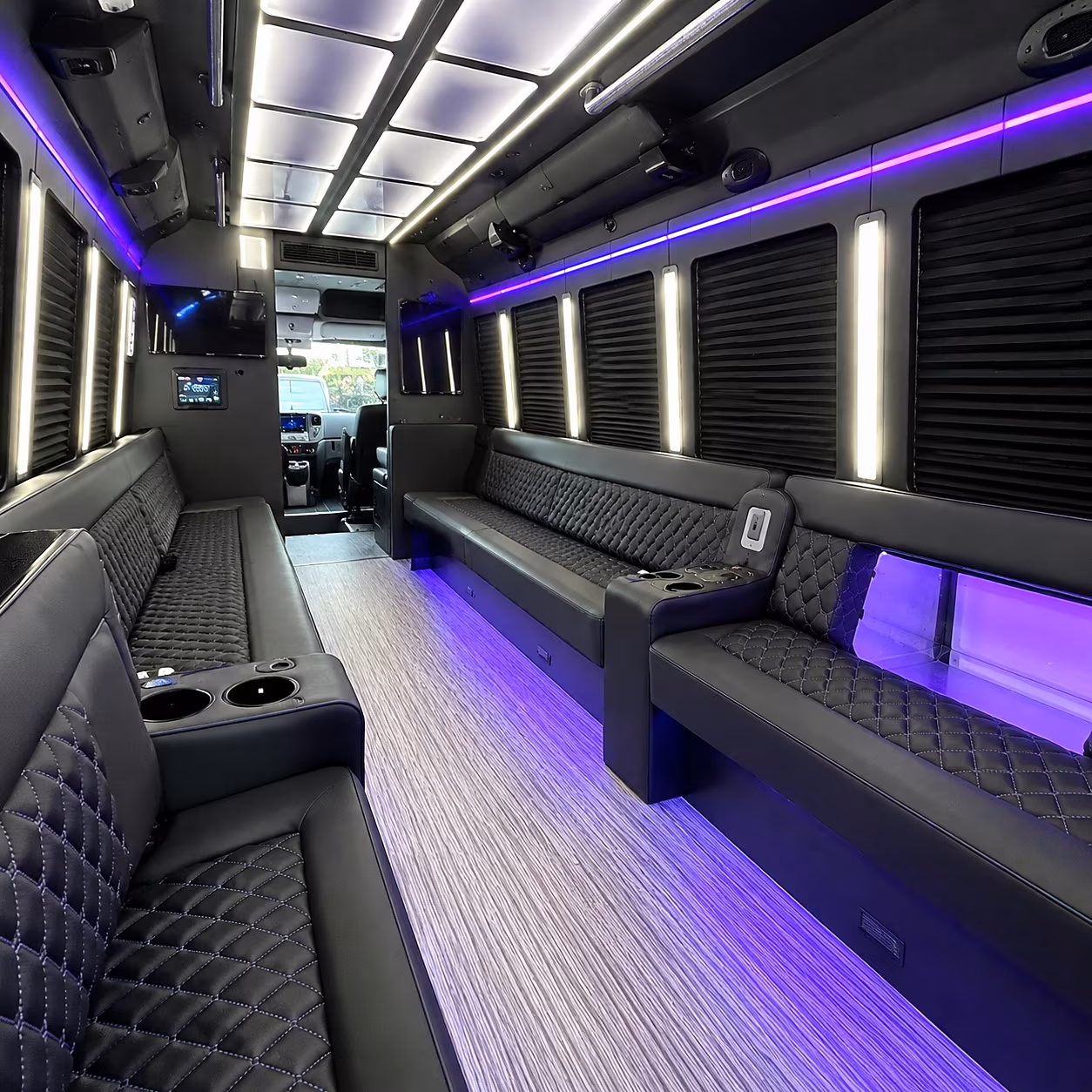 Denver Birthday, Sweet 16, & Quinceañera Transportation party bus interior