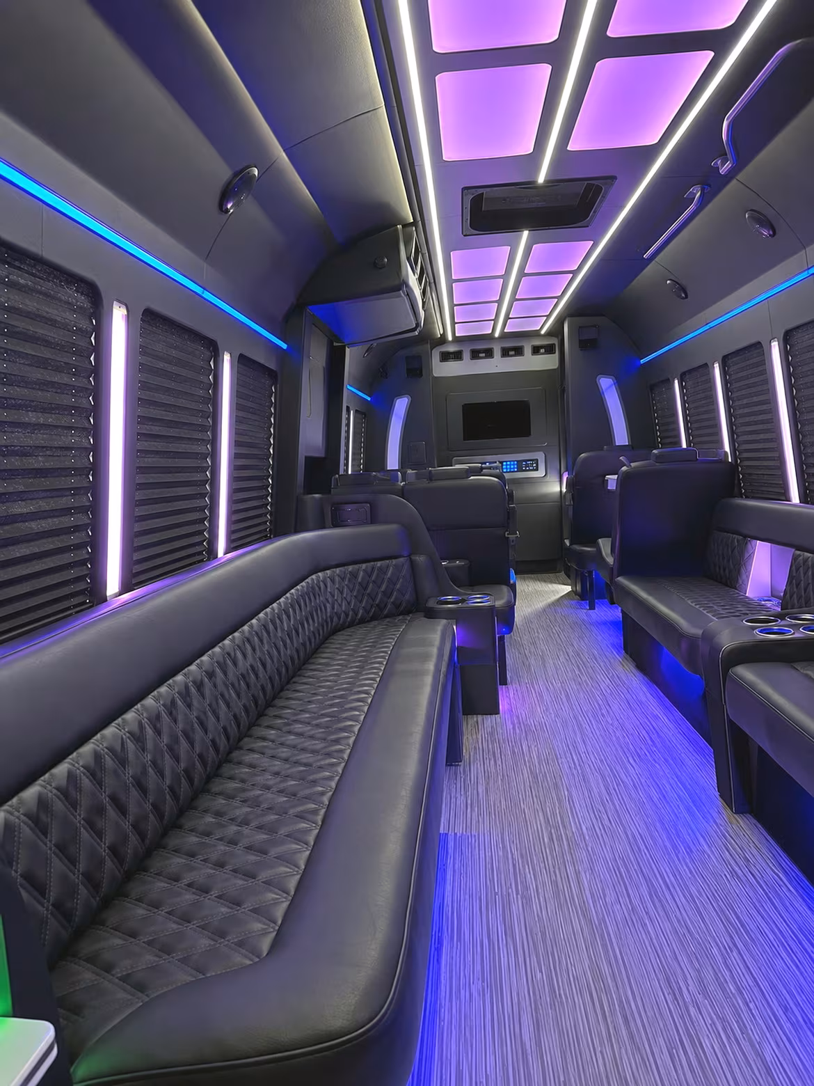 Denver Sporting Event Transportation party bus interior
