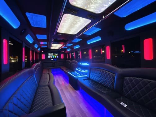 Highlands Ranch 35 Passenger Party Bus Interior