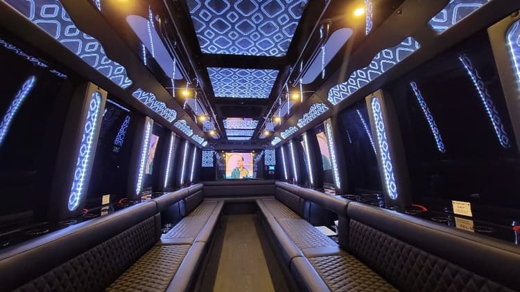 Longmont 40 Passenger Limo Bus Interior